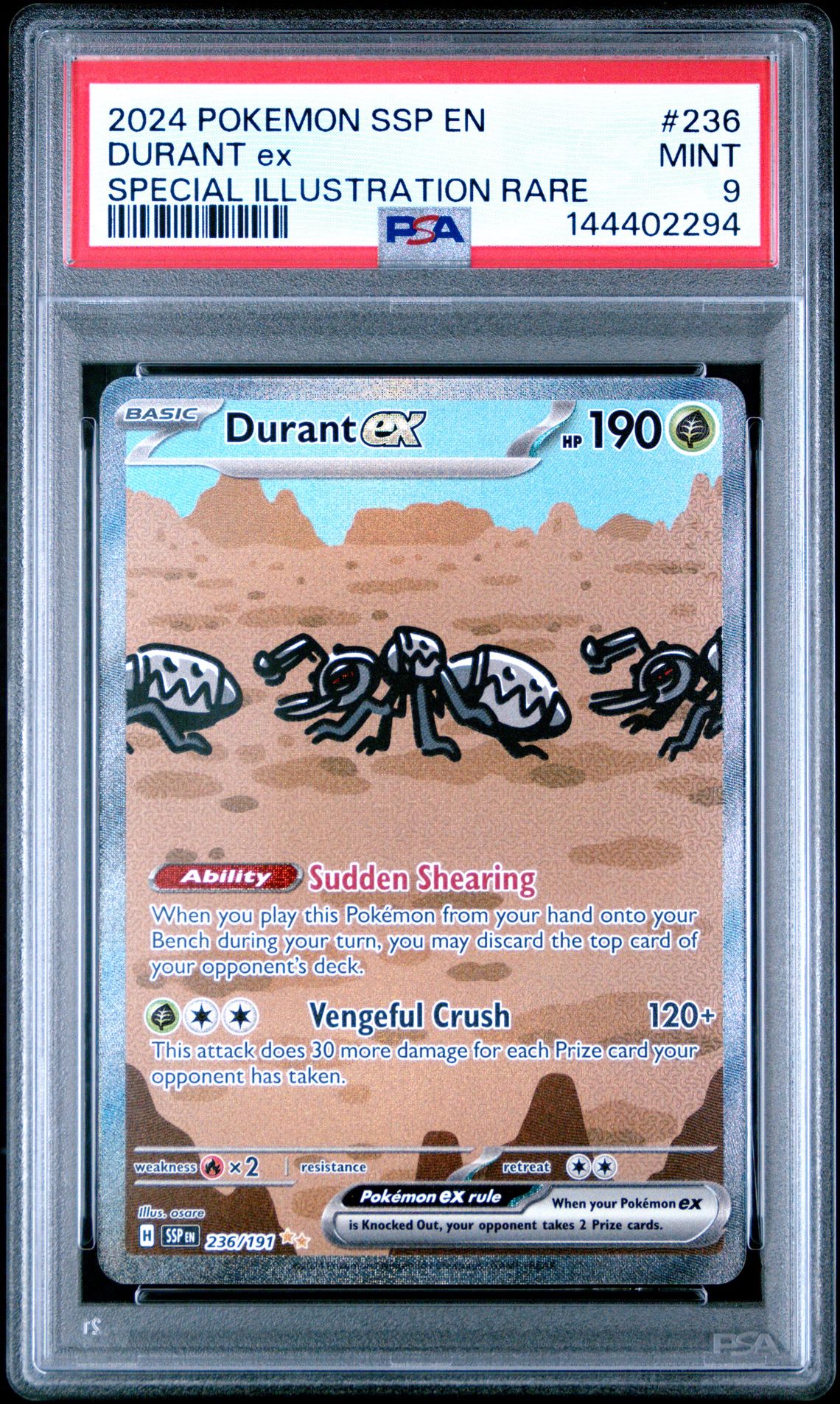 2024 Pokemon Ssp En-Surging Sparks Durant Ex #236 (Special Illustration Rare) Mint 9 front