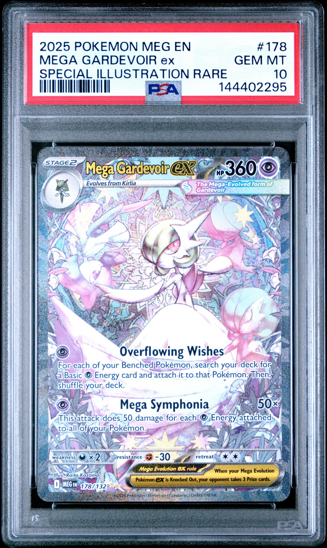 2025 Pokemon Meg En-Mega Evolution Mega Gardevoir Ex #178 (Special Illustration Rare) Gem Mt 10 front