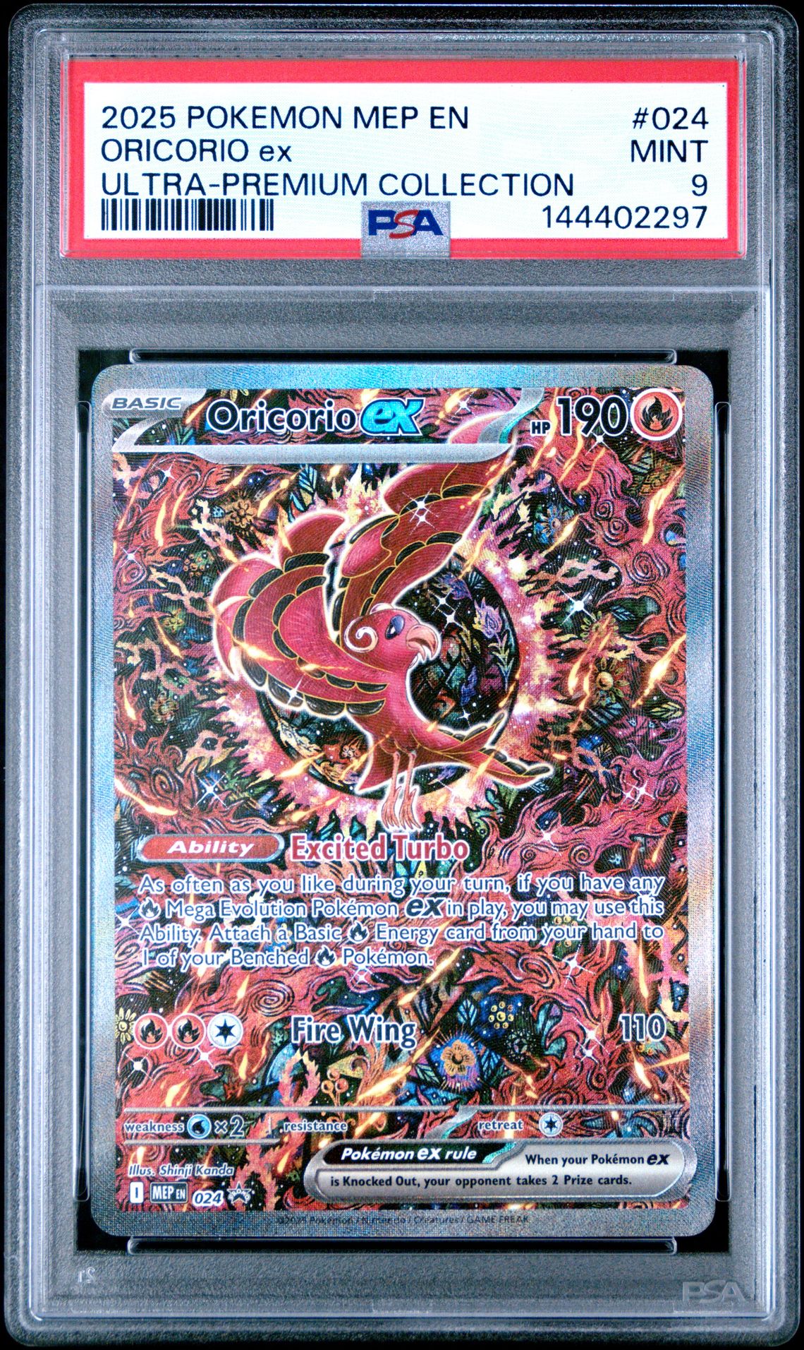 2025 Pokemon Mep En-Me Black Star Promo Oricorio Ex #024 (Ultra-Premium Collection) Mint 9 front