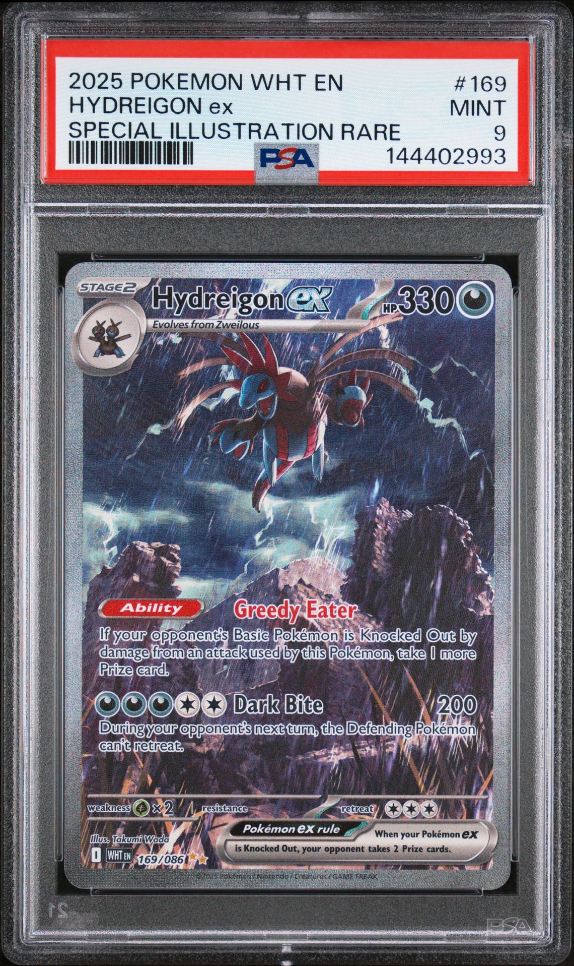 2025 Pokemon Wht En-White Flare Hydreigon Ex #169 (Special Illustration Rare) Mint 9 front