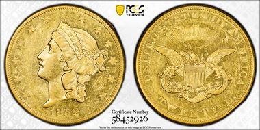 1852-O $20 AU55
