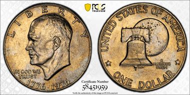 1976 $1 Type 2 AU58