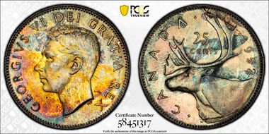1952 25C Low Relief MS64