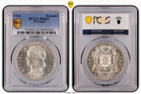 1916 Escudo KM-564 Ag MS63