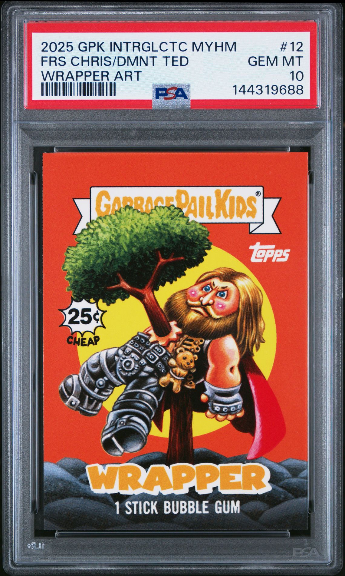 2025 Garbage Pail Kids GARBAGE PAIL KIDS INTERGOOLACTIC MAYHEM WRAPPER ART #12 Frs Chris/Dmnt Ted front