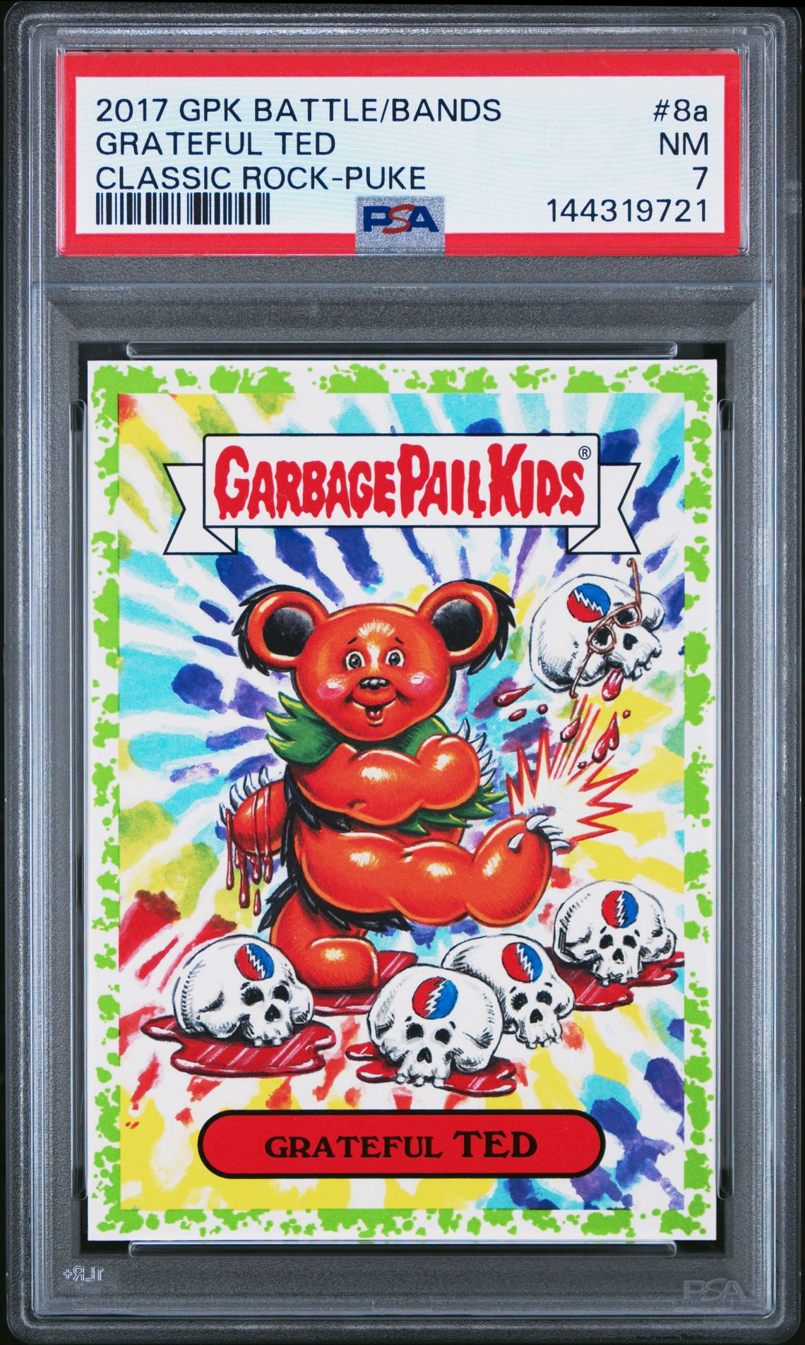 2017 Topps GARBAGE PAIL KIDS BATTLE OF THE BANDS CLASSIC ROCK CLASSIC ROCK-PUKE #8A Grateful Ted front