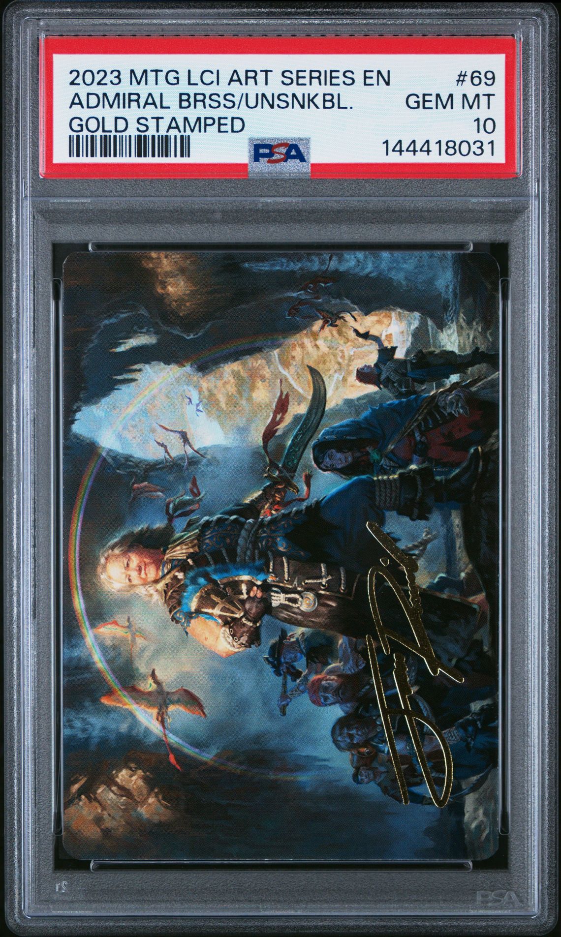 2023 MTG MAGIC THE GATHERING THE LOST CAVERNS OF IXALAN ART SERIES GOLD STAMPED #69 Admiral Brss/Unsnkbl. front