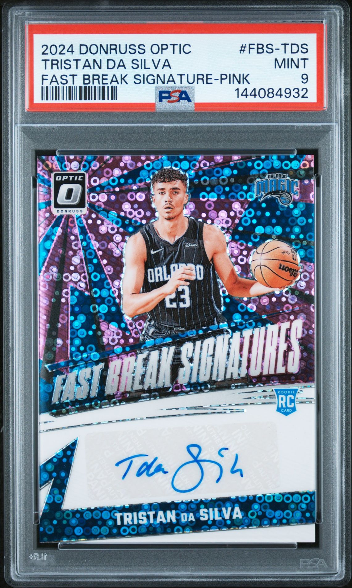 2024 Panini PANINI DONRUSS OPTIC FAST BREAK SIGNATURES PINK #FBS-TDS Tristan Da Silva front