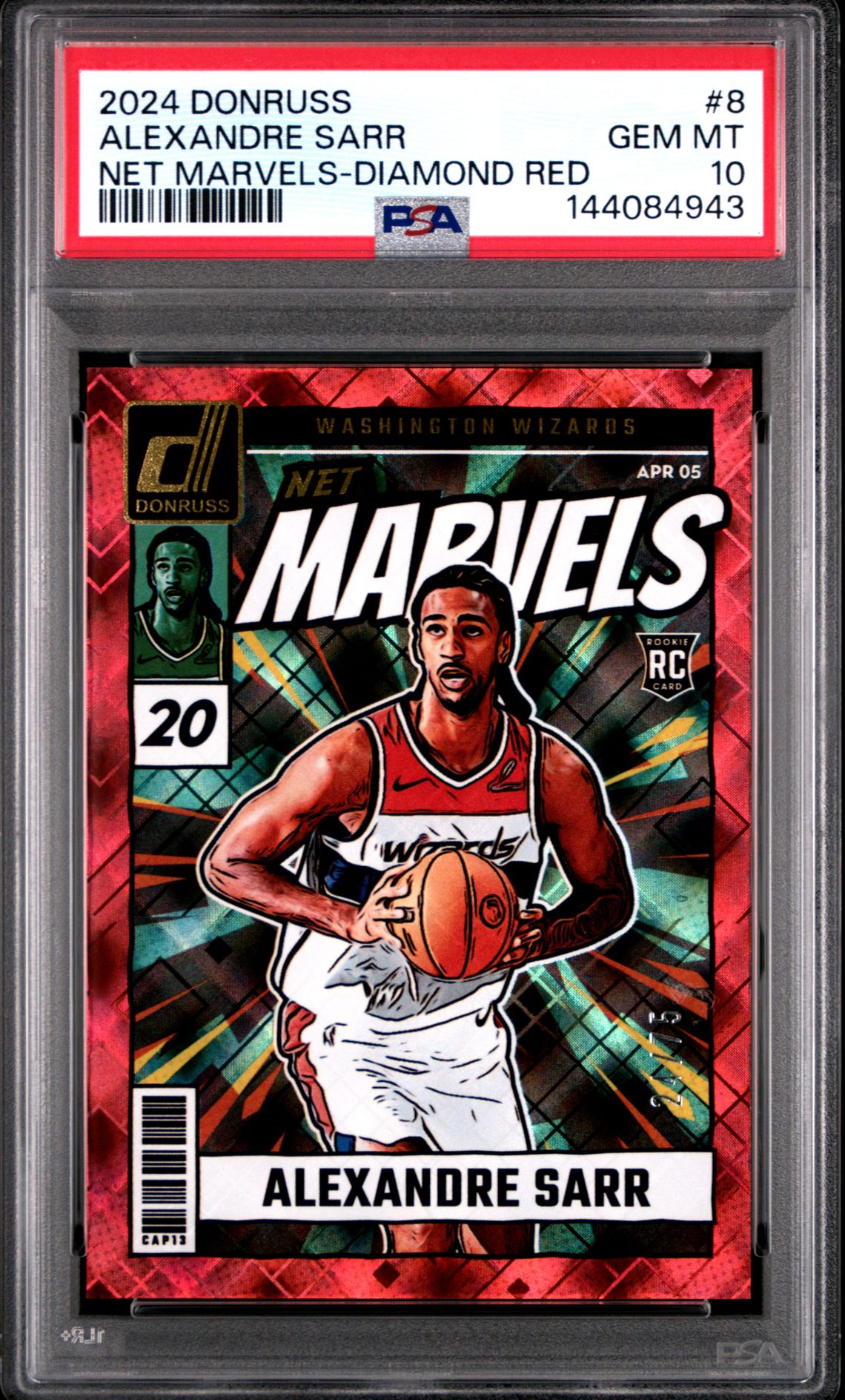 2024 Panini PANINI DONRUSS NET MARVELS DIAMOND RED #8 Alexandre Sarr front