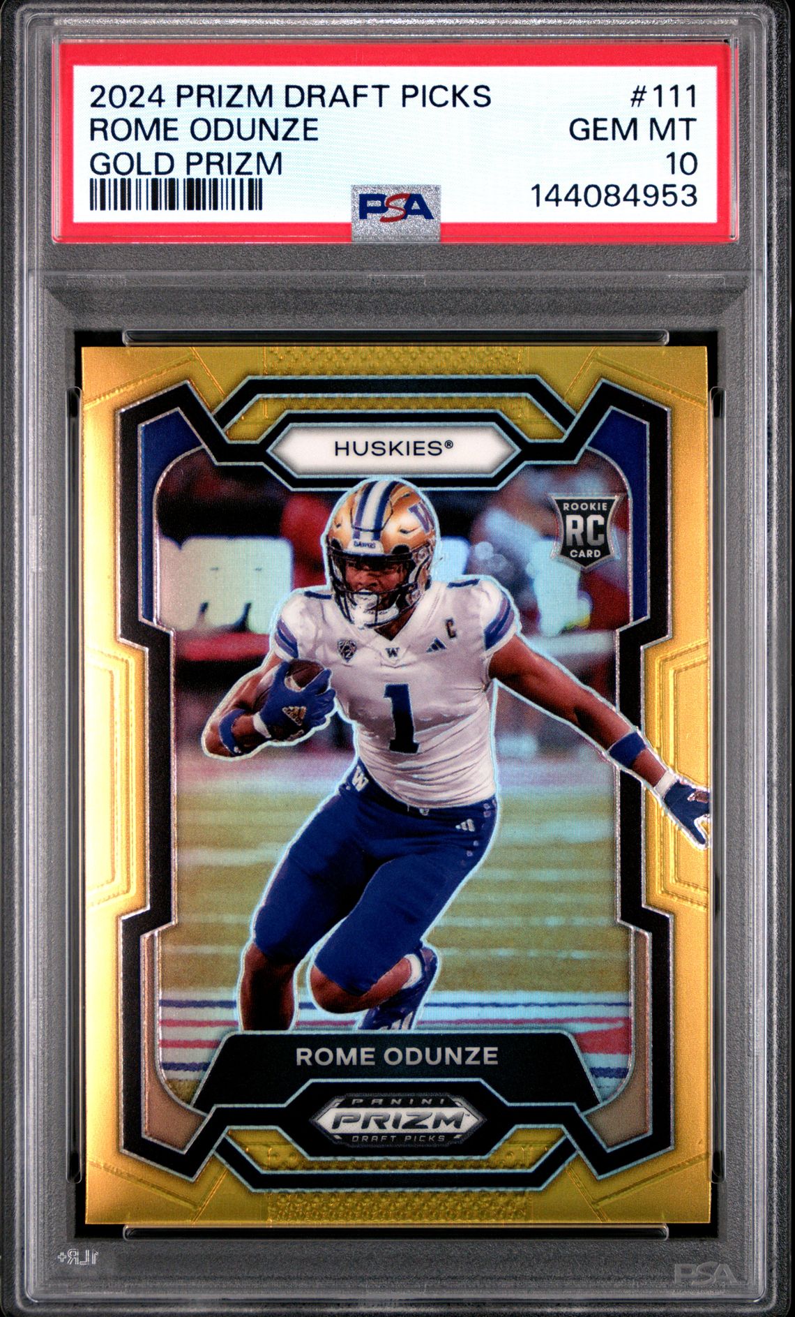 2024 Panini Panini Prizm Draft Picks GOLD PRIZM #111 Rome Odunze front