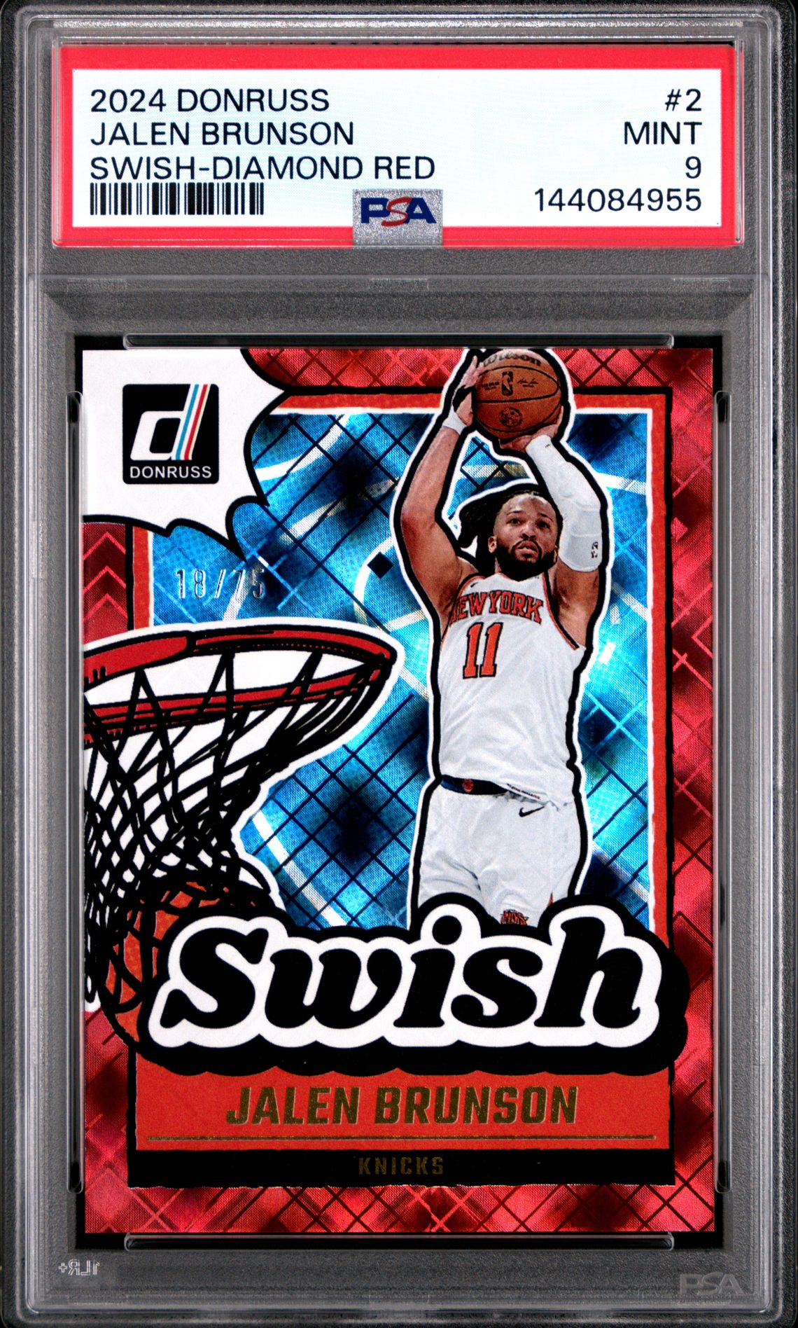 2024 Panini PANINI DONRUSS SWISH DIAMOND RED #2 Jalen Brunson front