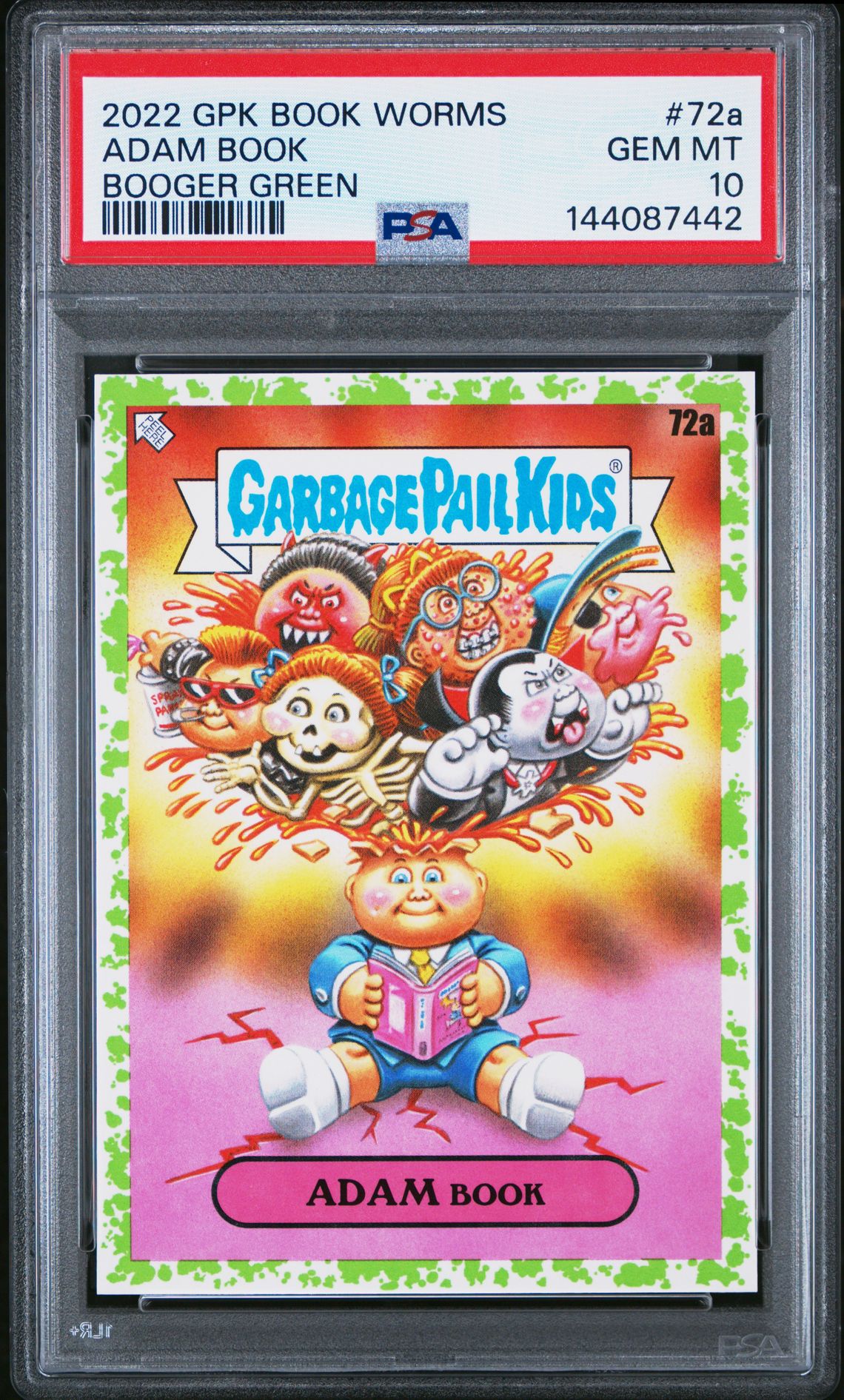 2022 Garbage Pail Kids Garbage Pail Kids Book Worms Green #728 Adam Book front