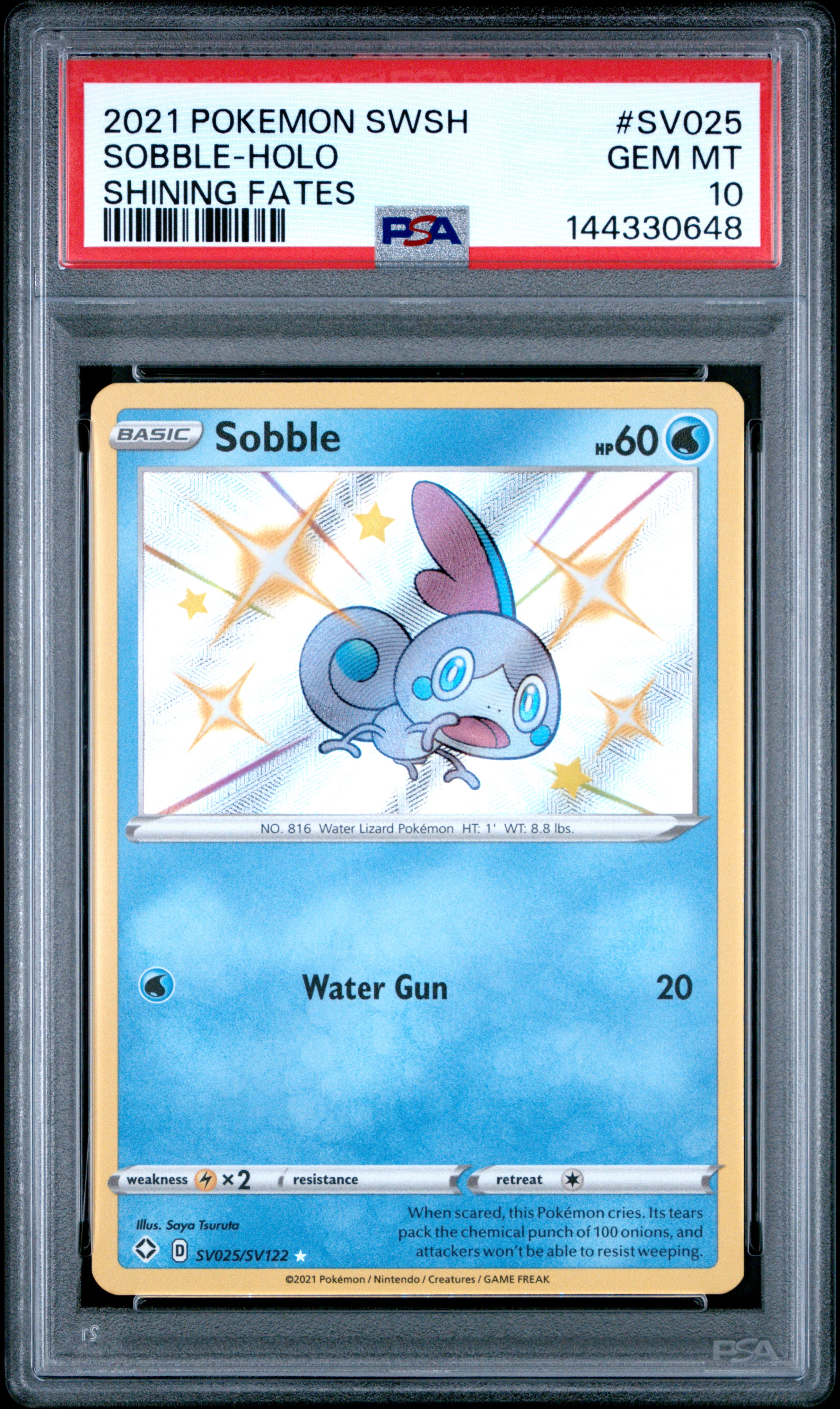 2021 #Sv025 Sobble-Holo PSA 10 Sword & Shield Shining Fates Pokemon