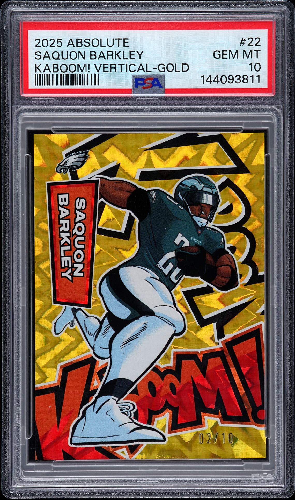 2025 Panini PANINI ABSOLUTE KABOOM! VERTICAL Gold #22 Saquon Barkley front