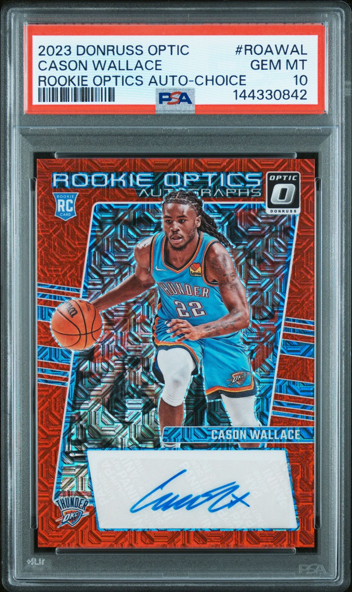 2023 Panini PANINI DONRUSS OPTIC ROOKIE OPTICS AUTOGRAPHS CHOICE #ROAWAL Cason Wallace front