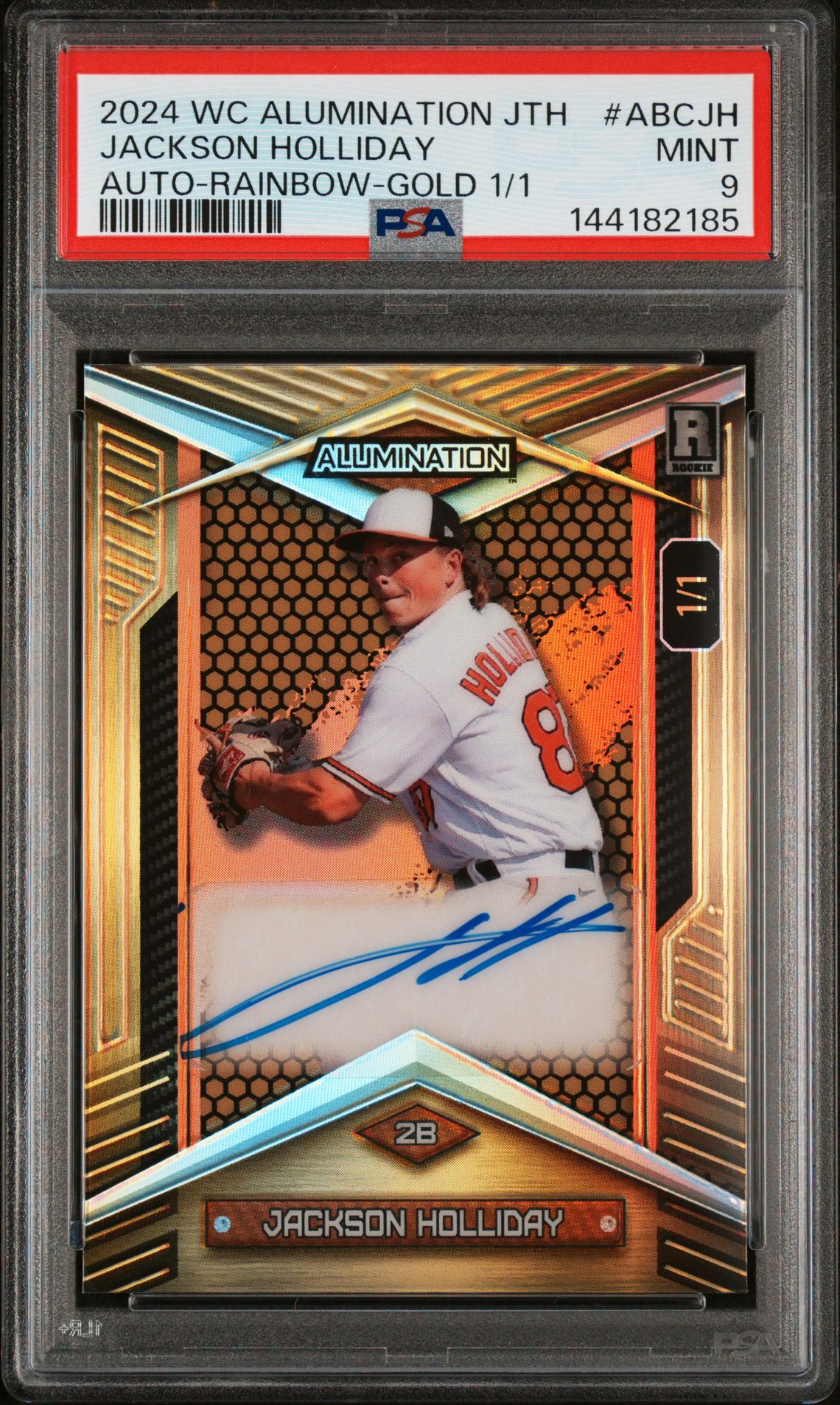 2024 WILD CARD ALUMINATION JUST THE HITS AUTOGRAPHS RAINBOW-GOLD 1/1 #ABCJH Jackson Holliday front