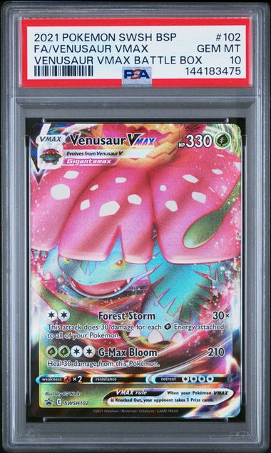 2021 Pokemon POKEMON SWSH BLACK STAR PROMO VENUSAUR VMAX BATTLE BOX #102 Fa/Venusaur Vmax front