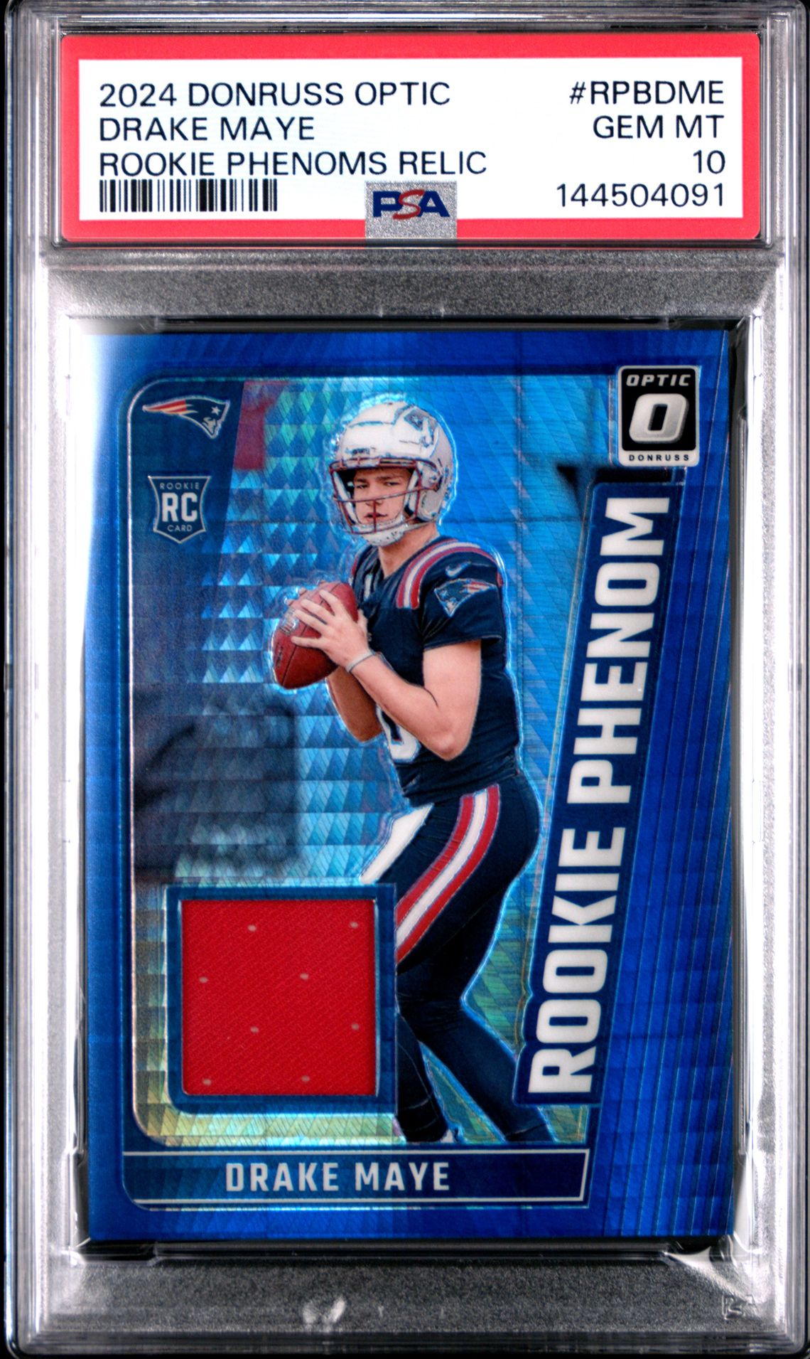 2024 Panini PANINI DONRUSS OPTIC ROOKIE PHENOMS RELICS #RPBDME Drake Maye front