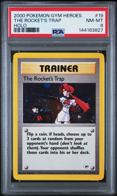 2000 Pokemon Gym Heroes Holo #19 Trap front