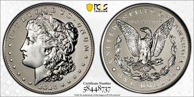 2025-S $1 Morgan Dollar Rev PR Two-Coin Reverse Proof Set First Strike PR69