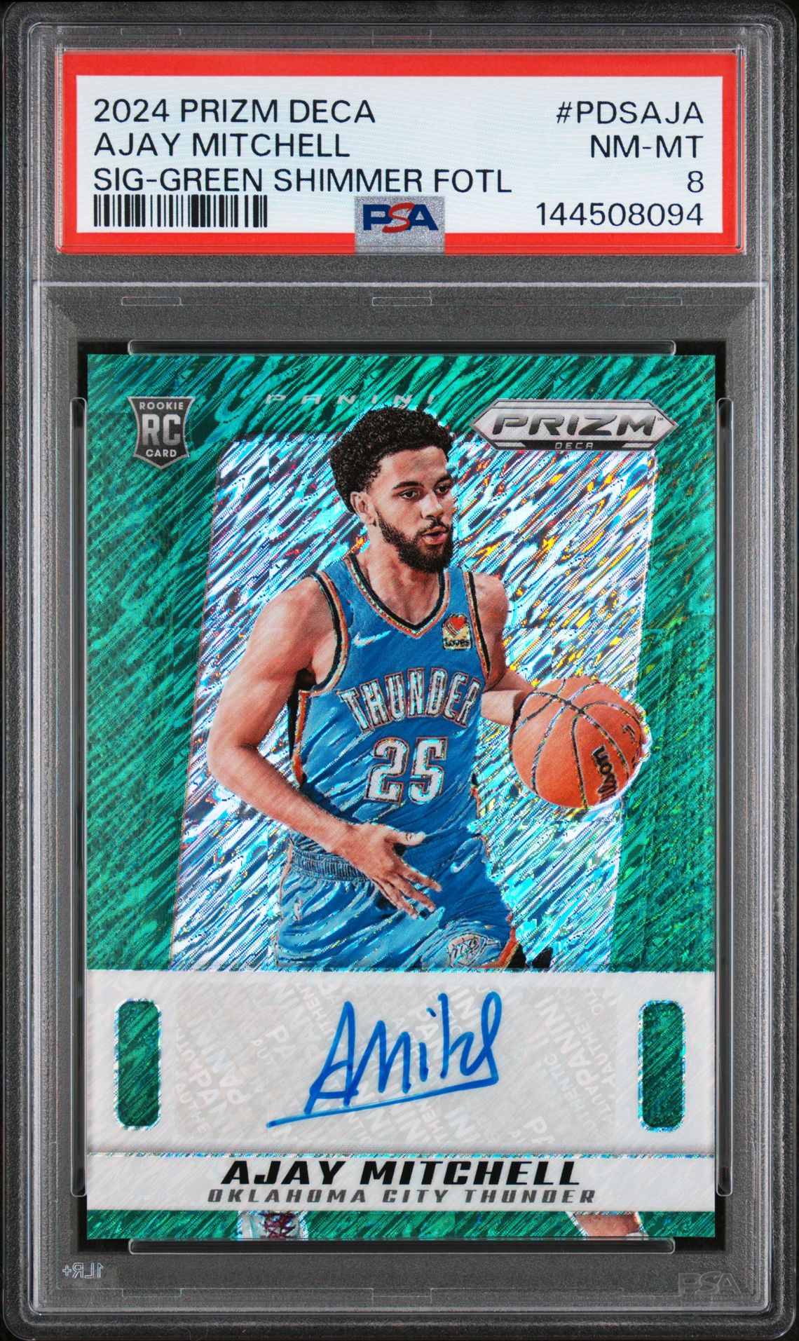 2024 Panini Panini Prizm Deca Signatures #PDSAJA Ajay Mitchell front
