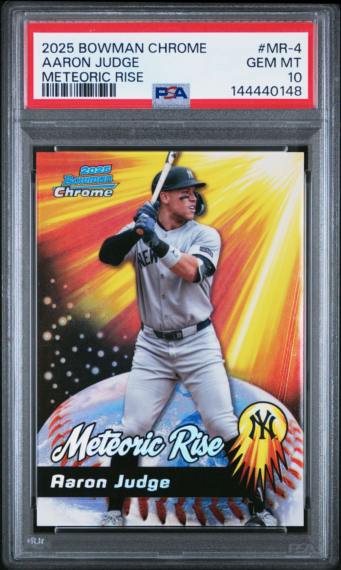 2025 Bowman BOWMAN CHROME METEORIC RISE #MR-4 Aaron Judge front