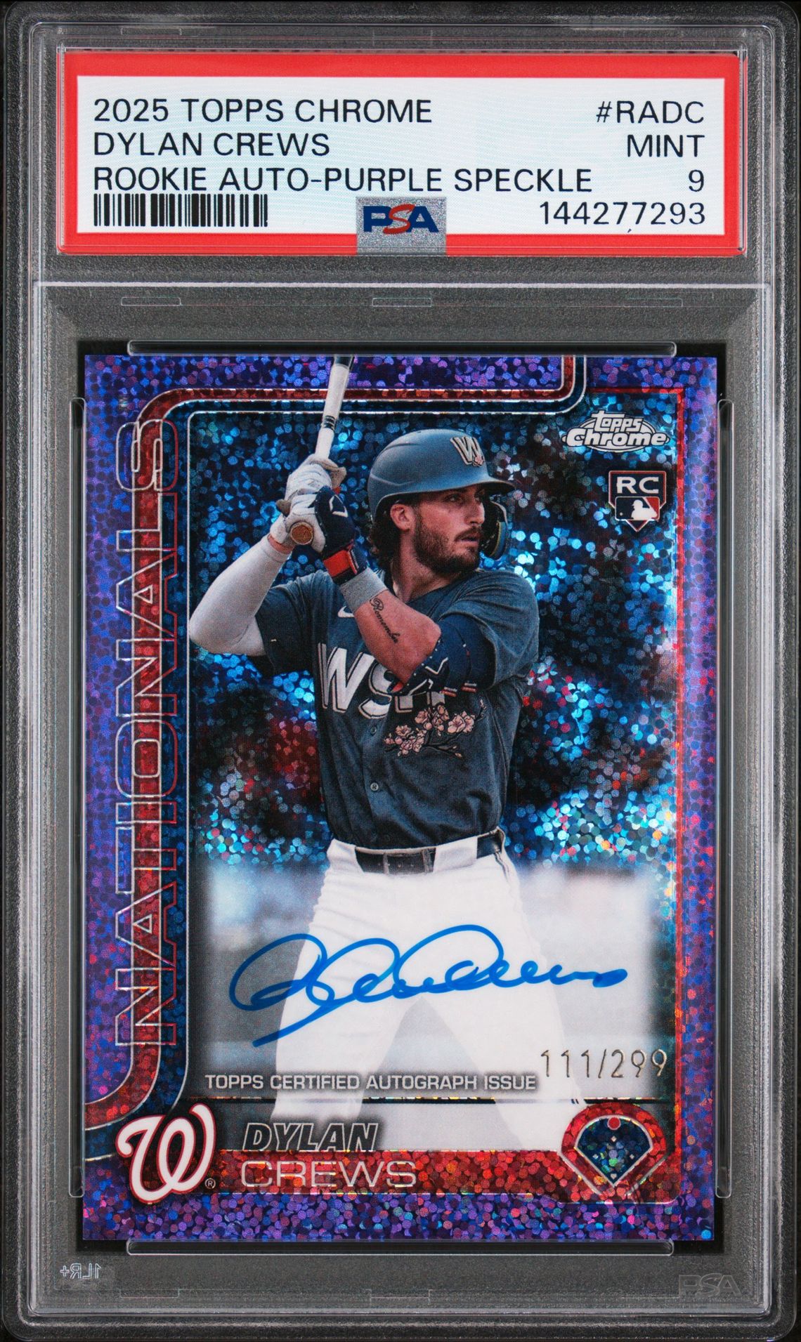2025 Topps TOPPS CHROME ROOKIE AUTOGRAPHS PURPLE SPECKLE #RADC Dylan Crews front