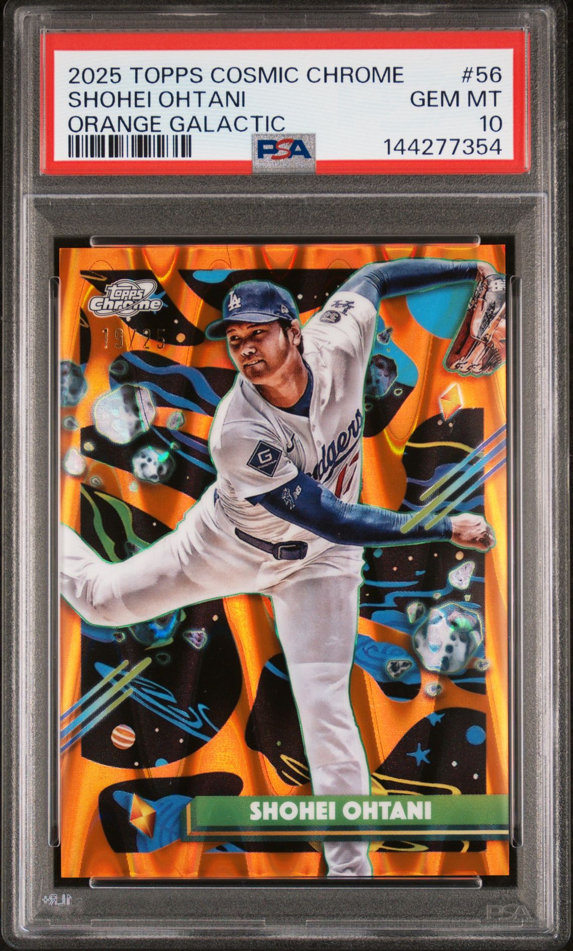 2025 Topps TOPPS COSMIC CHROME ORANGE GALACTIC #56 Shohei Ohtani front
