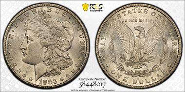 1883-S $1 AU58