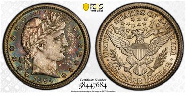 1894-O 25C MS66