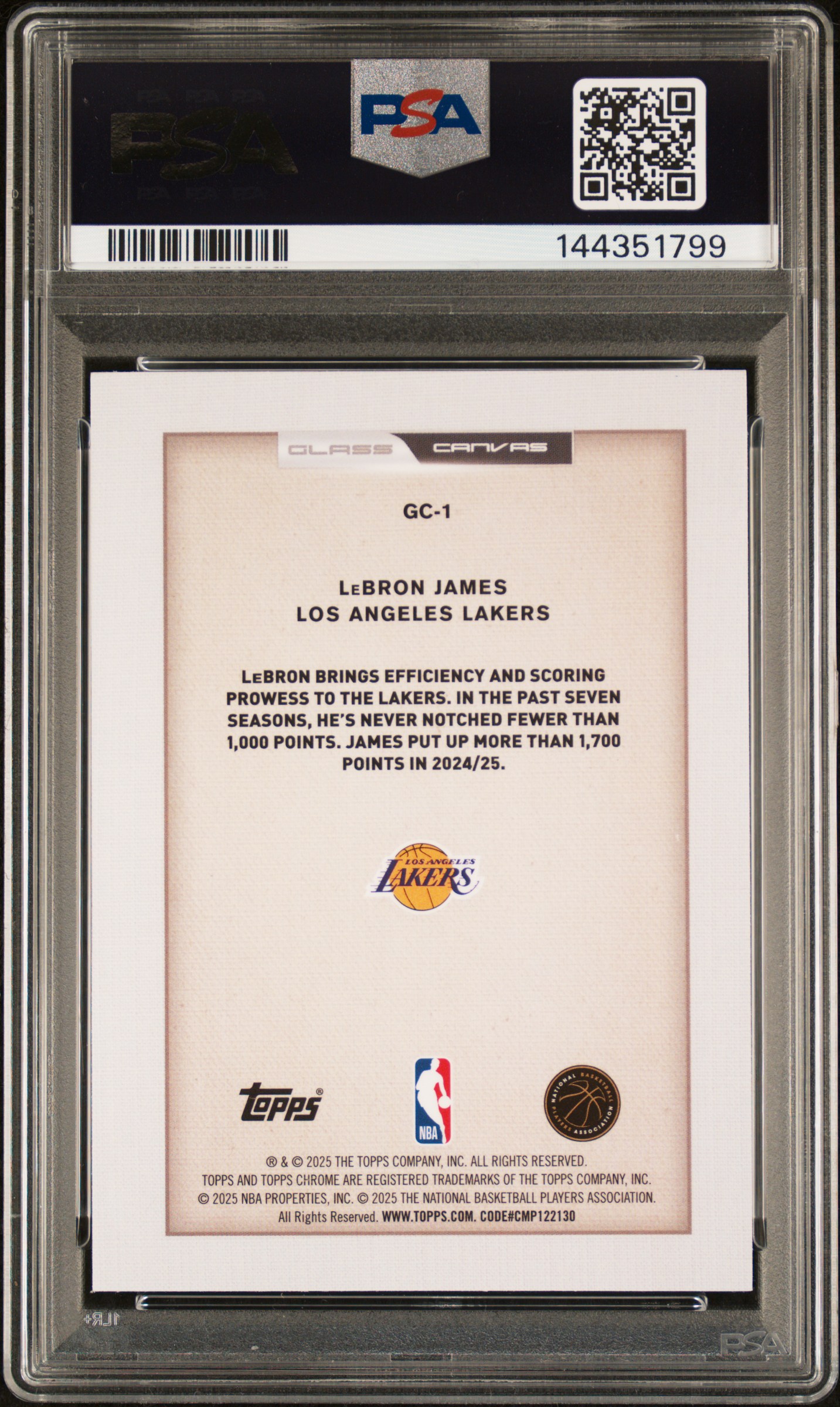 Premier Sports Cards's 2025 Topps Chrome Glass Canvas LeBron James