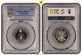 2016 10C 50 Yrs Decimal Currency MS69
