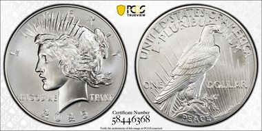 2025 $1 Peace Dollar MS70