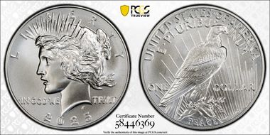2025 $1 Peace Dollar MS70