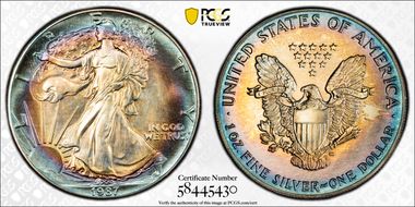 1987 $1 Silver Eagle MS67