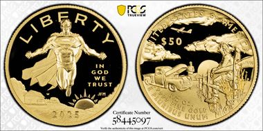 2025-W $50 DC Comics - Superman 1/2oz Au PR70DCAM