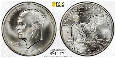 1972-S $1 Silver MS68