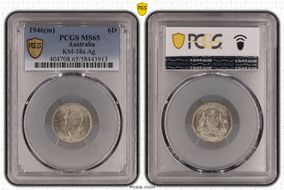 1946(m) 6D KM-38a  Ag MS65
