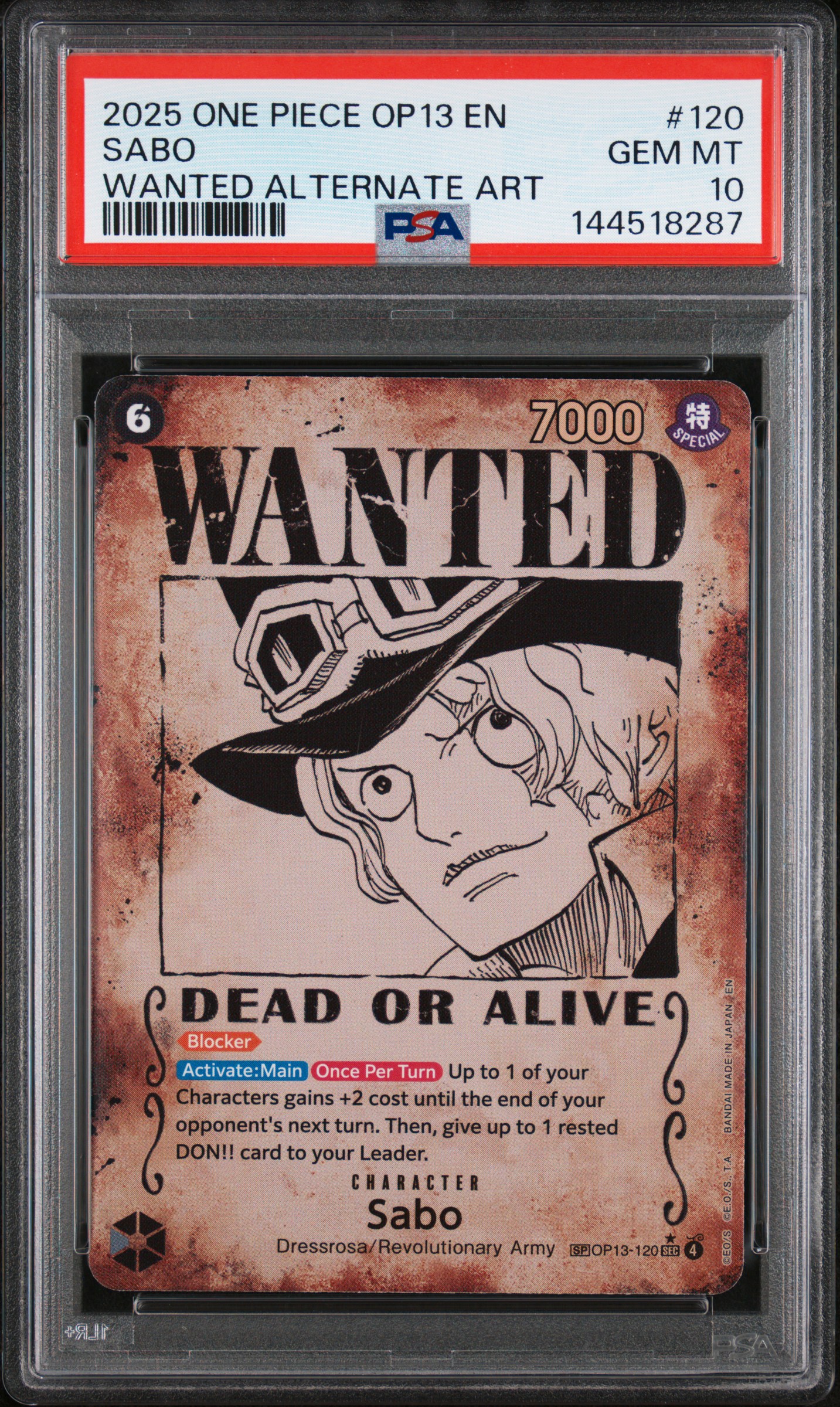 2025 ONE PIECE OP 13 JP サボ WANTEDカード Myst Cache - Graded Collection's 2025 One Piece Op13-Carrying on