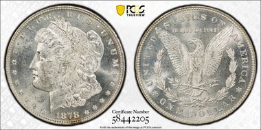 1878 7/8TF $1 Strong, VAM 38, 7/5 MS61