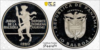1980-CHI 10 B Balseria Game Guaymi Indigenous Sports PR63DCAM
