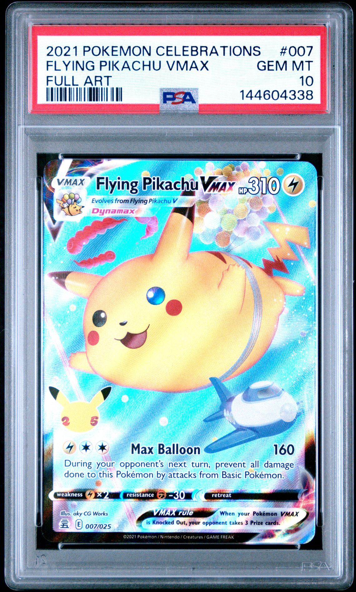 2021 Pokemon Celebrations Full Art #007 Pikachu front