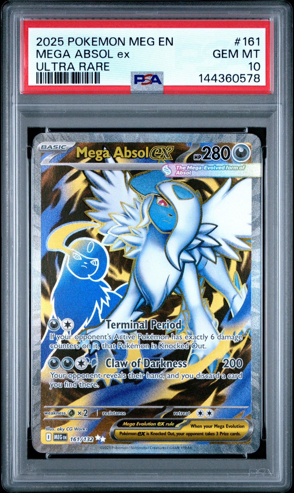 2025 Pokemon POKEMON MEG EN-MEGA EVOLUTION ULTRA RARE #161 Mega Absol Ex front