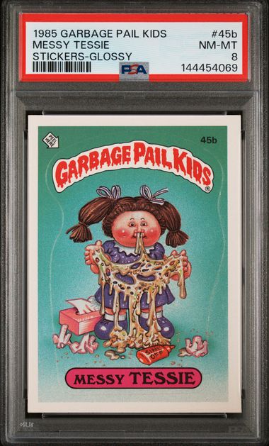 1985 Topps Garbage Pail Kids GLOSSY #45B Messy Tessie front