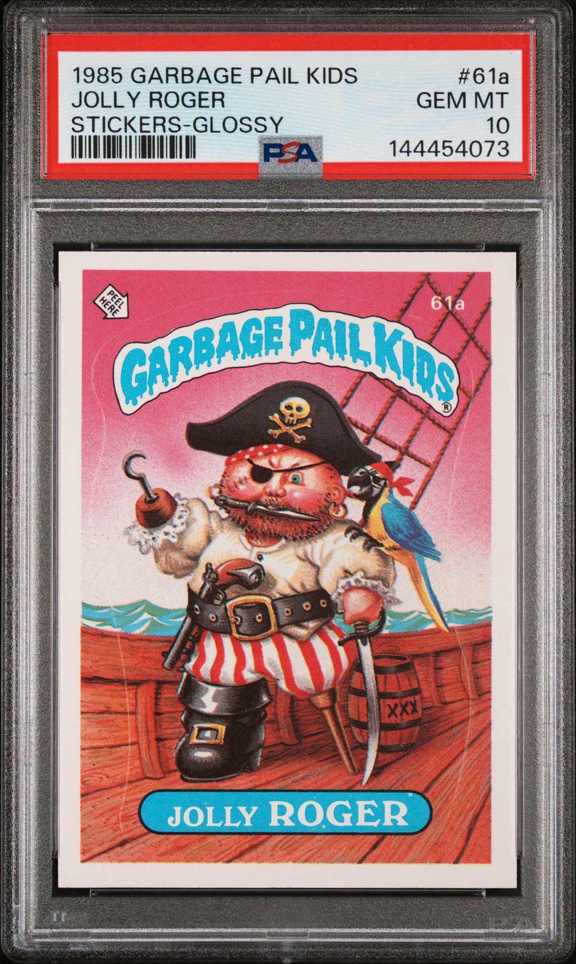 1985 Topps GARBAGE PAIL KIDS STICKERS GLOSSY #61A Jolly Roger front