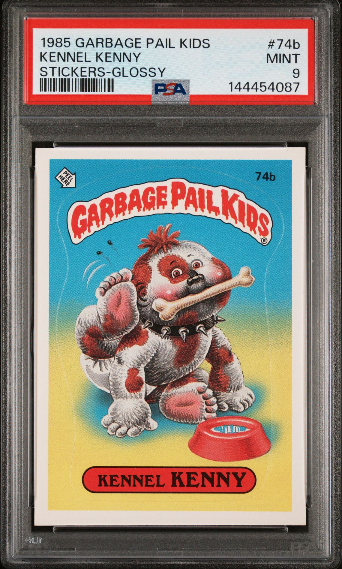 1985 Topps GARBAGE PAIL KIDS STICKERS GLOSSY #74B Kennel Kenny front