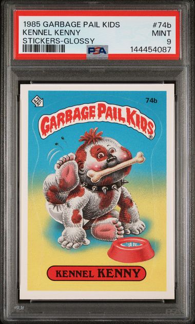 1985 Topps GARBAGE PAIL KIDS STICKERS GLOSSY #74B Kennel Kenny front