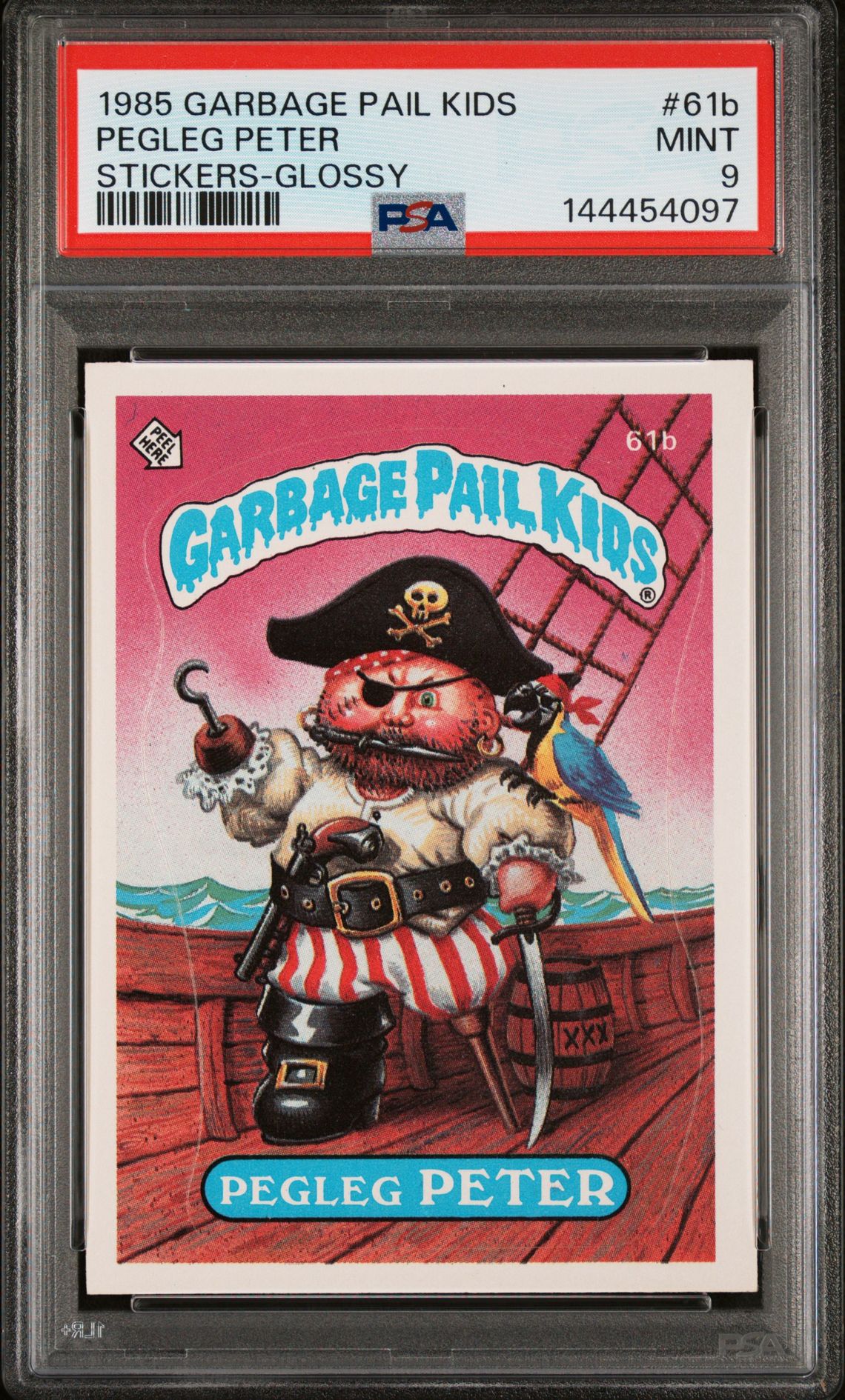 1985 Topps GARBAGE PAIL KIDS STICKERS GLOSSY #61B Pegleg Peter front