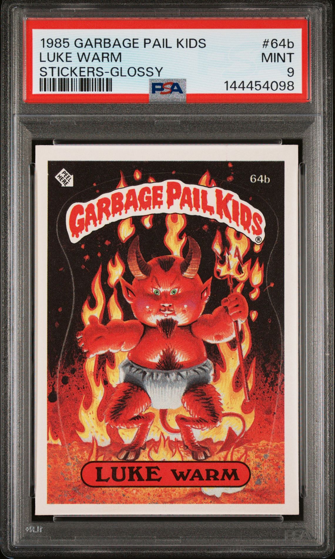 1985 Topps GARBAGE PAIL KIDS STICKERS GLOSSY #64B Luke Warm front