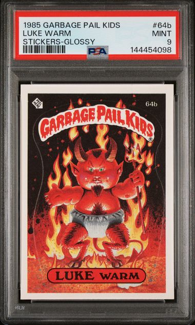 1985 Topps GARBAGE PAIL KIDS STICKERS GLOSSY #64B Luke Warm front